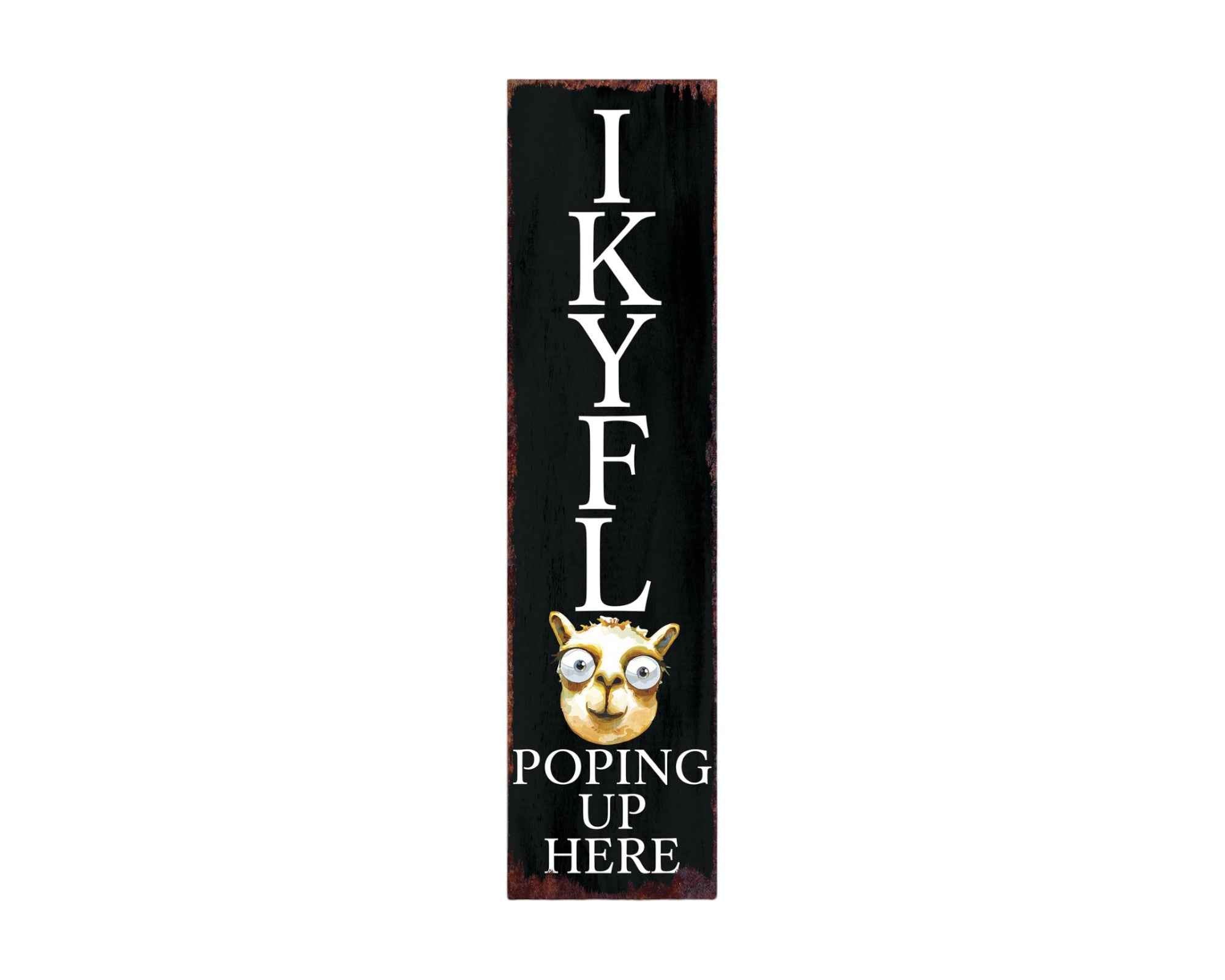 11" Black And White Solid Wood Porch Sign