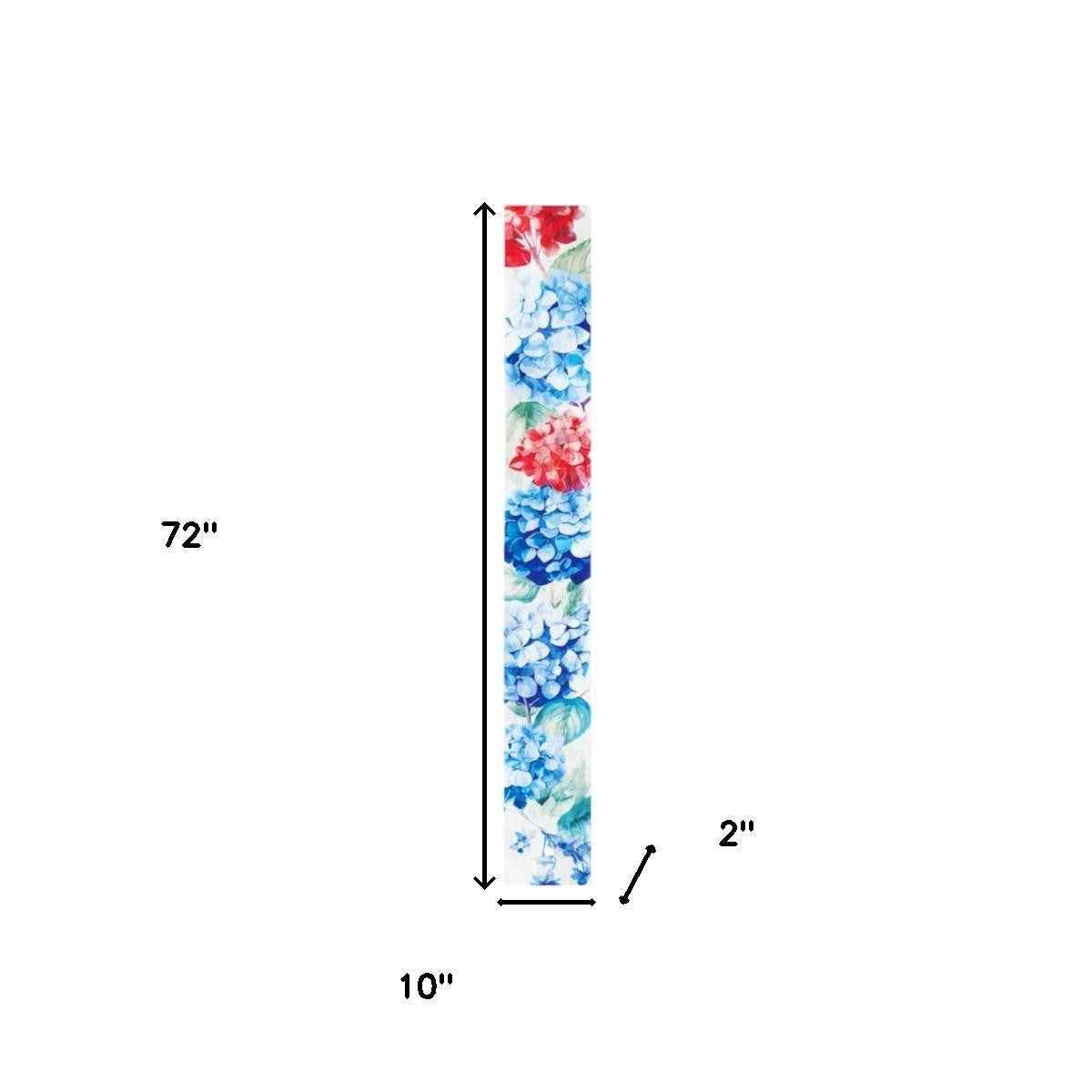 72" White And Blue Solid Wood Porch Sign