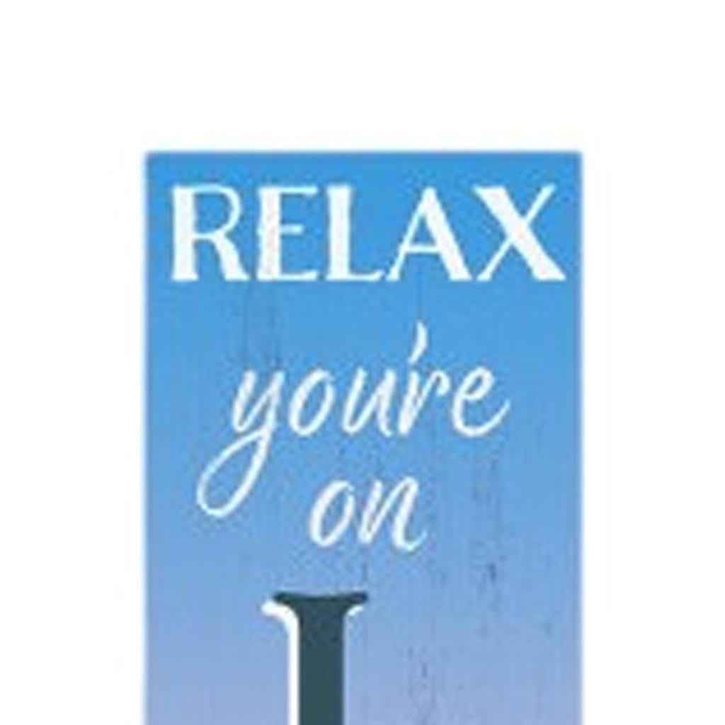 72" Blue Pink And Yellow Solid Wood Porch Sign