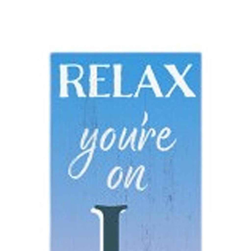 72" Blue Pink And Yellow Solid Wood Porch Sign