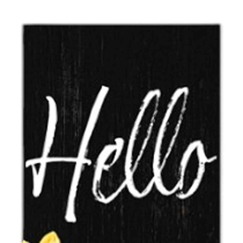 72" Black Yellow White And Green Solid Wood Porch Sign