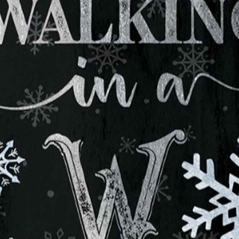 36" Black And White Christmas Snowflakes Solid Wood Porch Sign