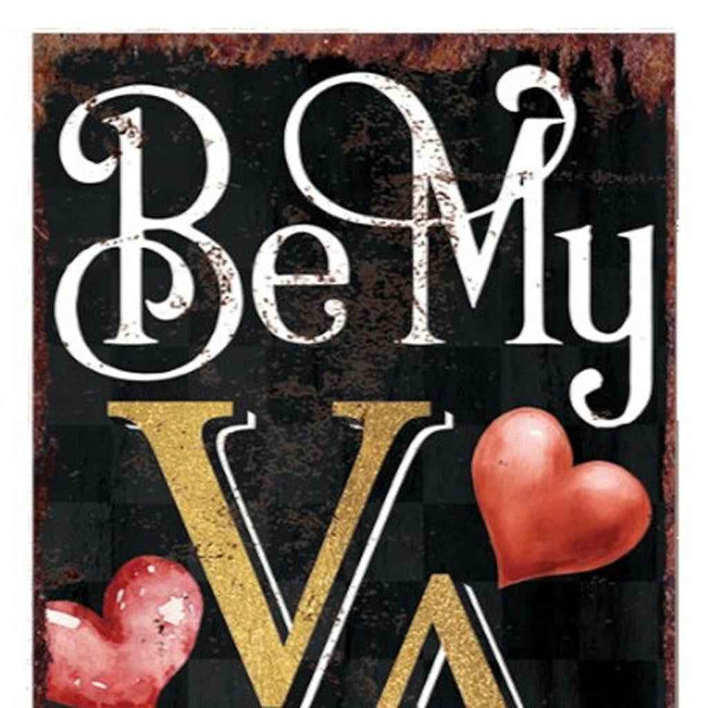 36" Black Gold Pink And Red Valentine's Day Solid Wood Porch Sign