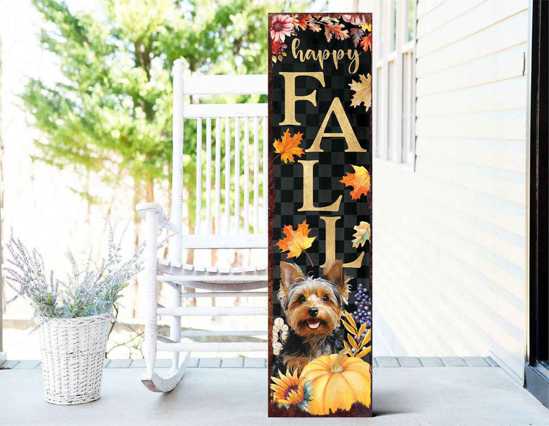 36" Black Gold And Orange Solid Wood Porch Sign