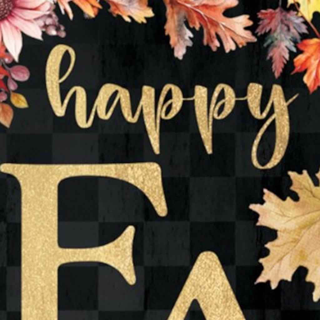 36" Black Gold And Orange Solid Wood Porch Sign