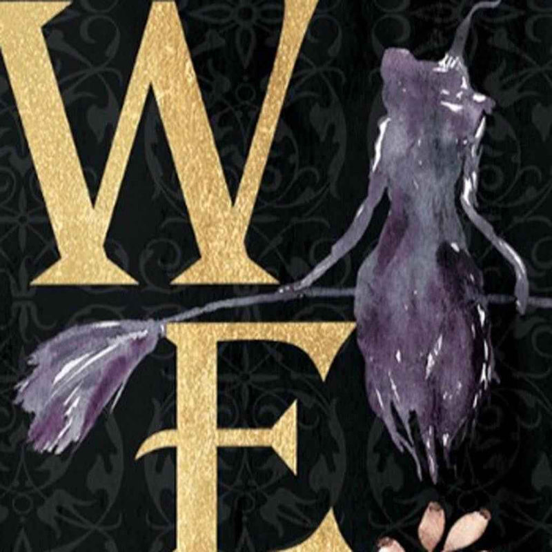 36" Black Gold And Purple Halloween Ghost Solid Wood Porch Sign