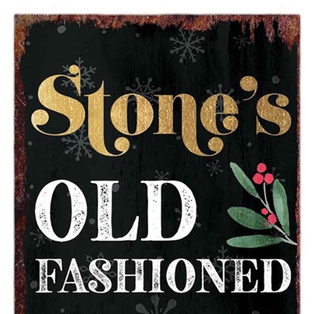 36" Black Gold Red And Green Christmas Tree Solid Wood Porch Sign