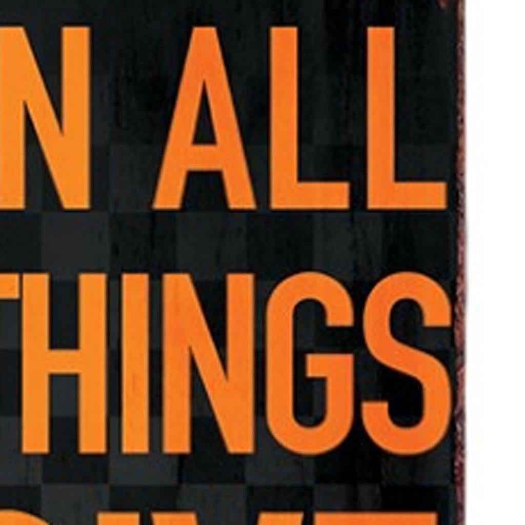 36" Black Gold And Orange Thanksgiving Pumpkin Solid Wood Porch Sign