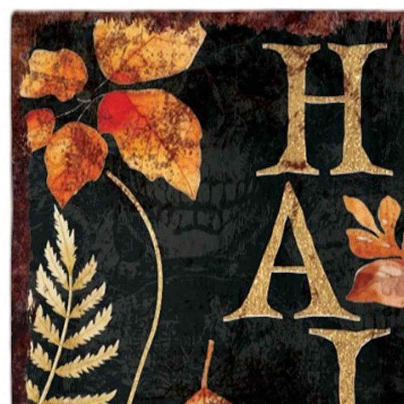 36" Black Gold And Orange Halloween Pumpkin Solid Wood Porch Sign