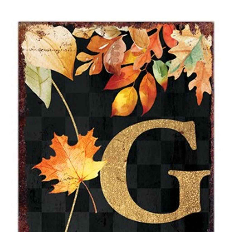 48" Black Gold And Orange Thanksgiving Autumn Leaves Solid Wood Porch Sign