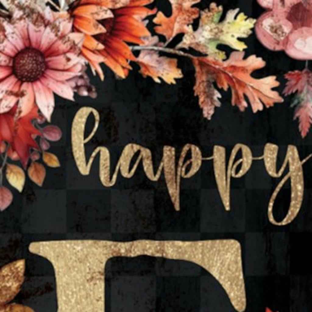 36" Black And Orange Solid Wood Porch Sign