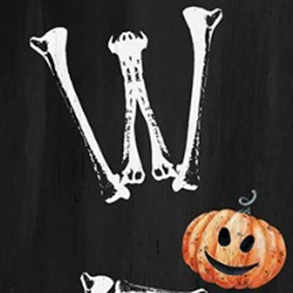 72" Black And White Halloween Ghost Solid Wood Porch Sign