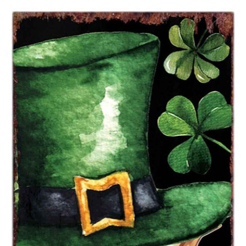 36" Black Gold And Green Solid Wood St Patrick's Day Leprechaun Porch Sign