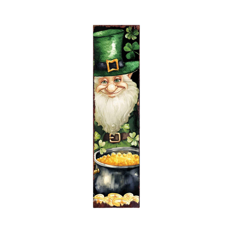 36" Black Gold And Green Solid Wood St Patrick's Day Leprechaun Porch Sign
