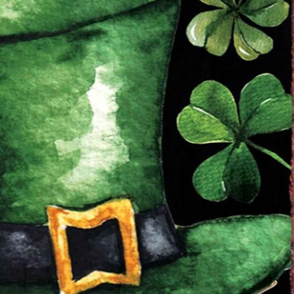 36" Black Gold And Green Solid Wood St Patrick's Day Leprechaun Porch Sign