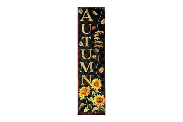 36" Black Gold And Yellow Solid Wood Porch Sign