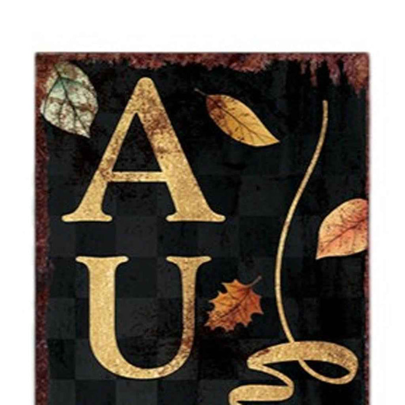 36" Black Gold And Yellow Solid Wood Porch Sign