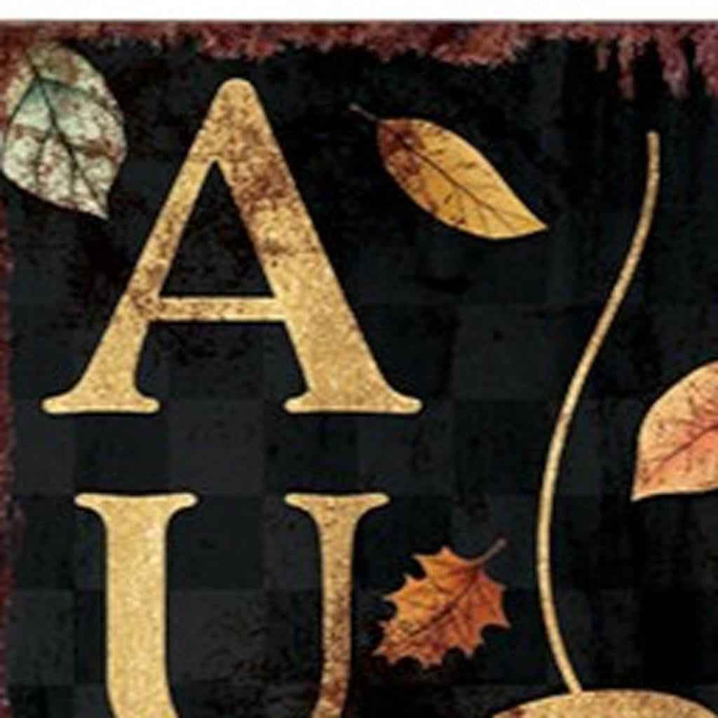 36" Black Gold And Yellow Solid Wood Porch Sign