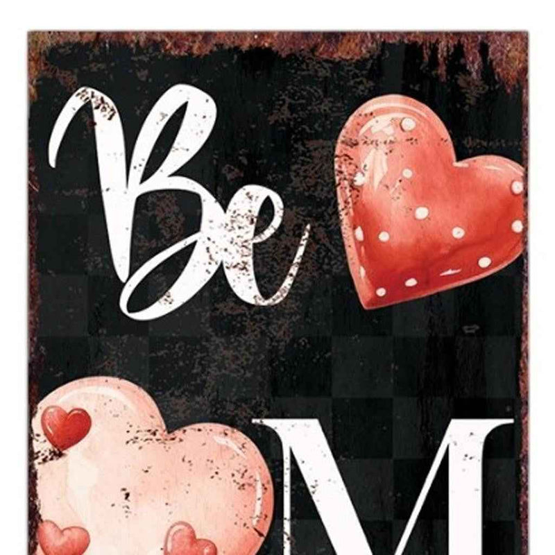 36" Black White And Pink Solid Wood Be Mine Valentine's Day Porch Sign