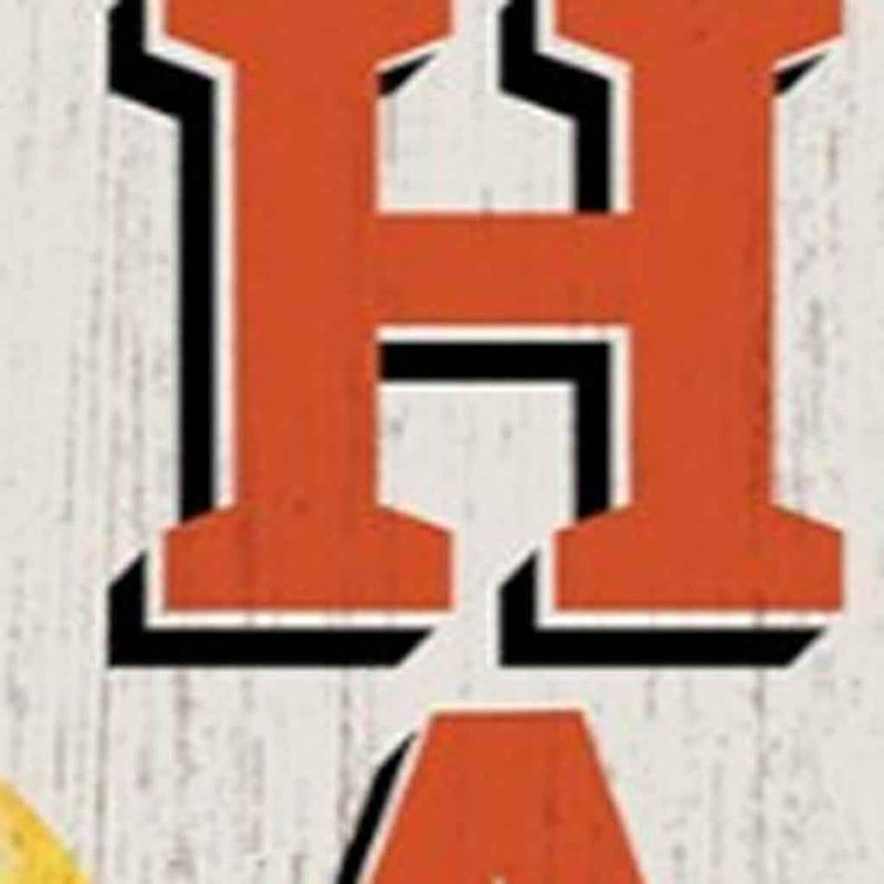 72" White Orange And Black Halloween Pumpkin Solid Wood Porch Sign