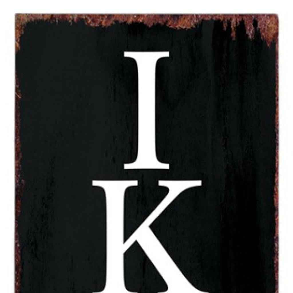 11" Black And White Solid Wood Porch Sign