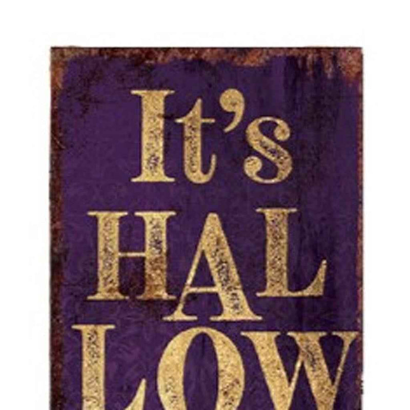 36" Black And Gold Halloween Ghost Solid Wood Porch Sign