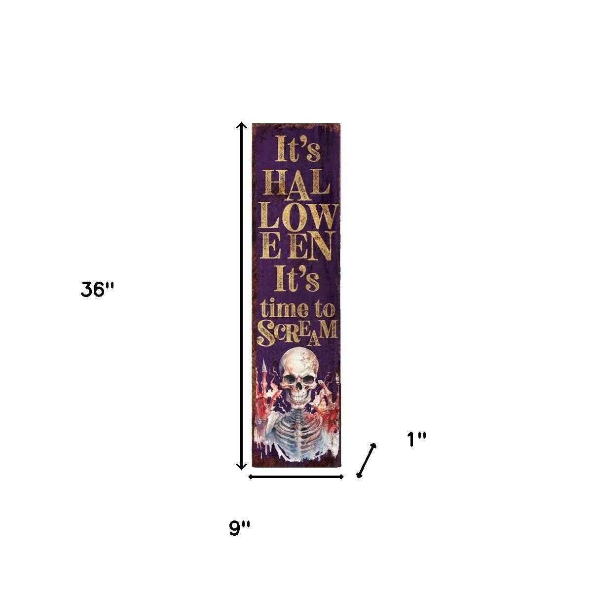 36" Black And Gold Halloween Ghost Solid Wood Porch Sign