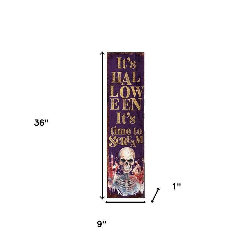 36" Black And Gold Halloween Ghost Solid Wood Porch Sign