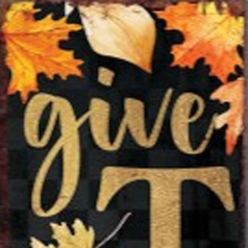48" Black Gold And Orange Thanksgiving Autumn Leaves Solid Wood Porch Sign