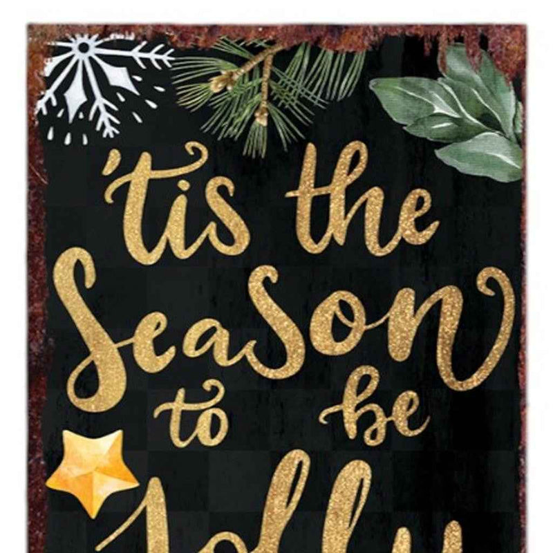 36" Black Gold Red And Green Christmas Nutcracker Solid Wood Porch Sign