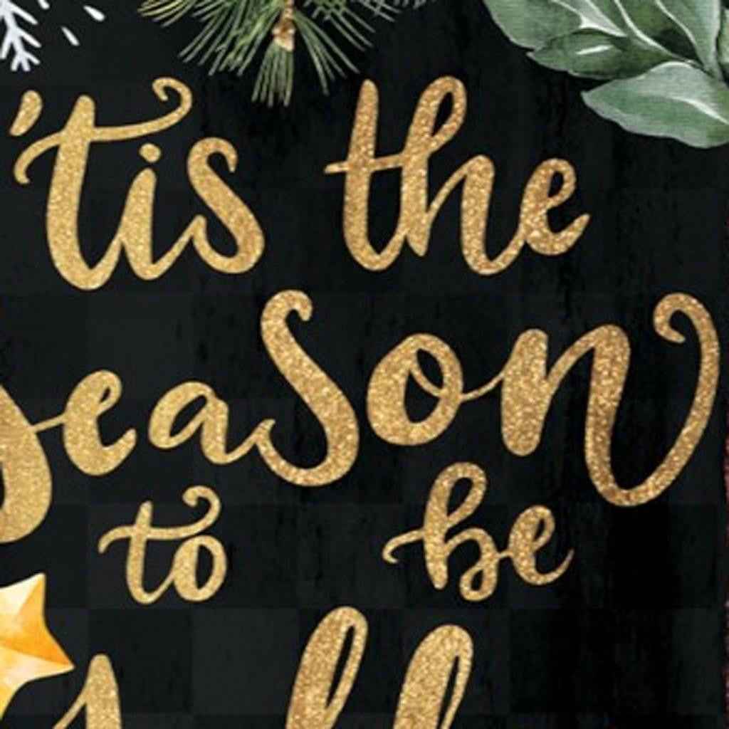 36" Black Gold Red And Green Christmas Nutcracker Solid Wood Porch Sign