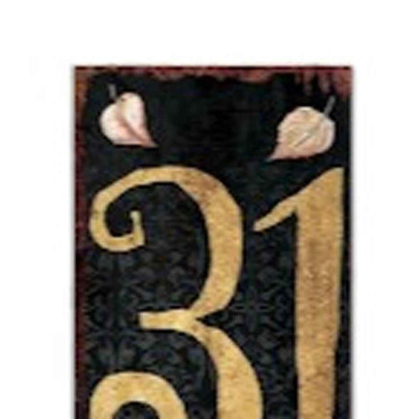36" Black And Gold Halloween Ghost Solid Wood Porch Sign