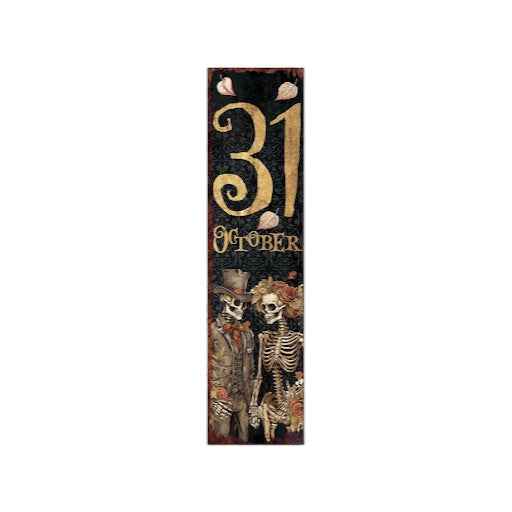 36" Black And Gold Halloween Ghost Solid Wood Porch Sign