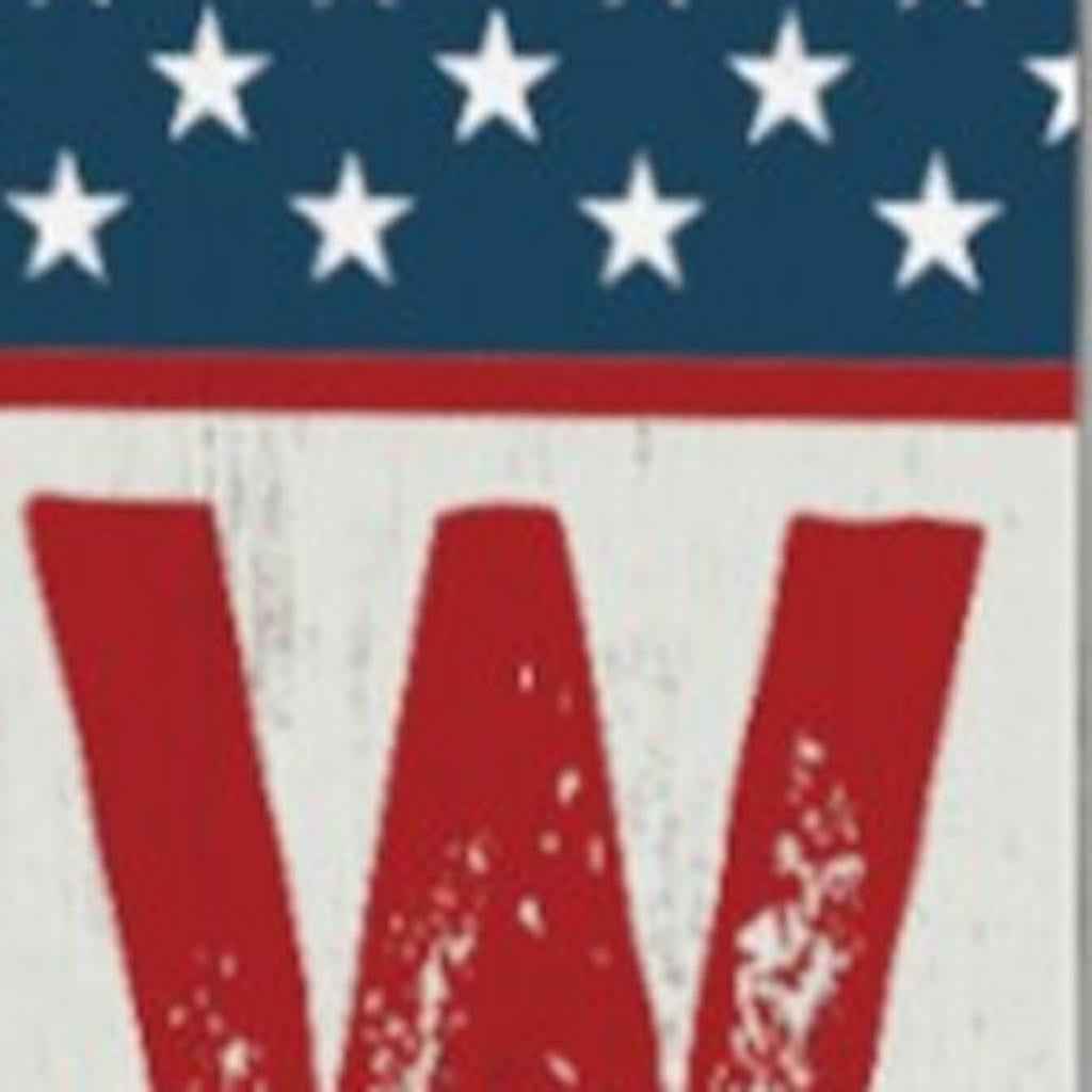 72" Red White And Blue Solid Wood Porch Sign