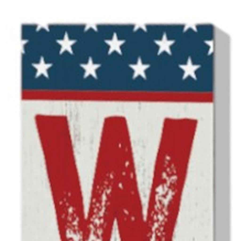 72" Red White And Blue Solid Wood Porch Sign