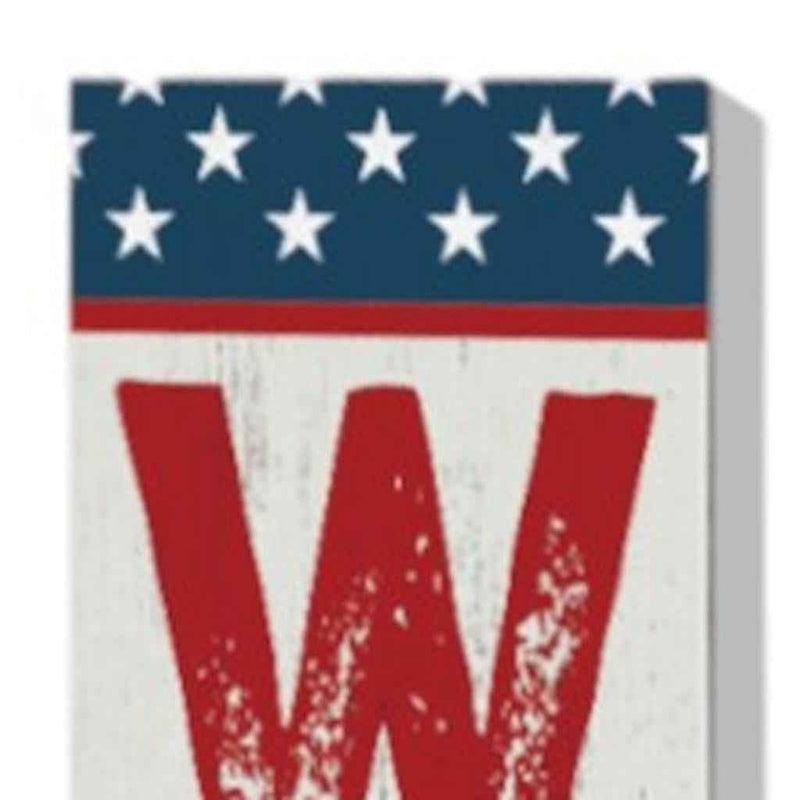 72" Red White And Blue Solid Wood Porch Sign