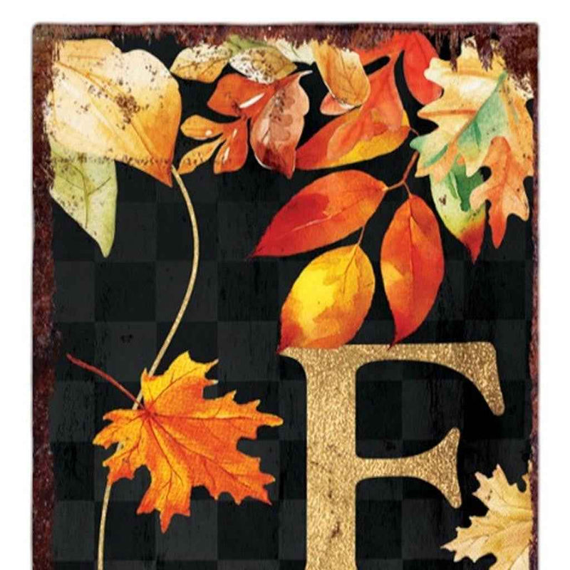 36" Black Gold And Orange Solid Wood Porch Sign