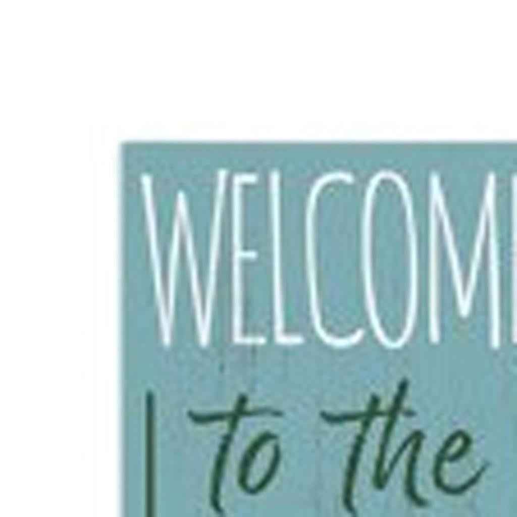 72" Blue And White Solid Wood Porch Sign