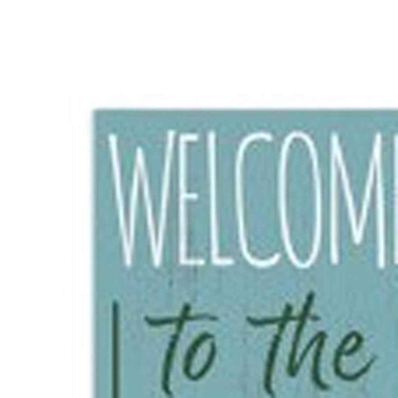 72" Blue And White Solid Wood Porch Sign