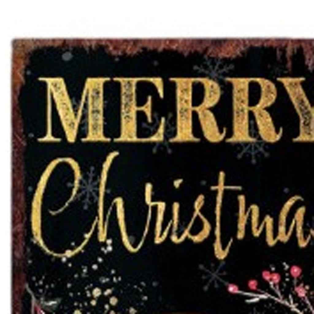 36" Black Gold And Red Christmas Nutcracker Solid Wood Porch Sign