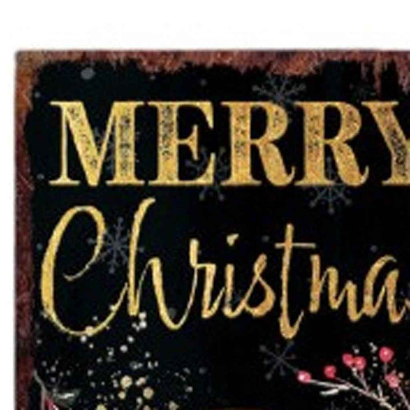 36" Black Gold And Red Christmas Nutcracker Solid Wood Porch Sign