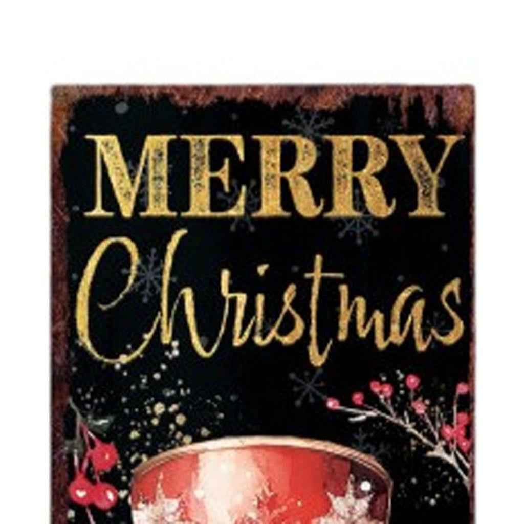 36" Black Gold And Red Christmas Nutcracker Solid Wood Porch Sign