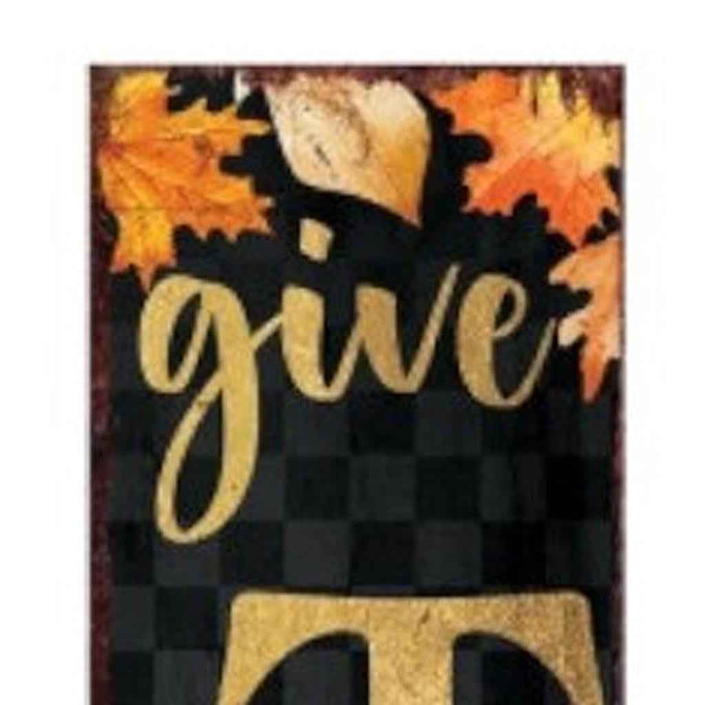 72" Black Gold And Orange Thanksgiving Autumn Leaves Solid Wood Porch Sign