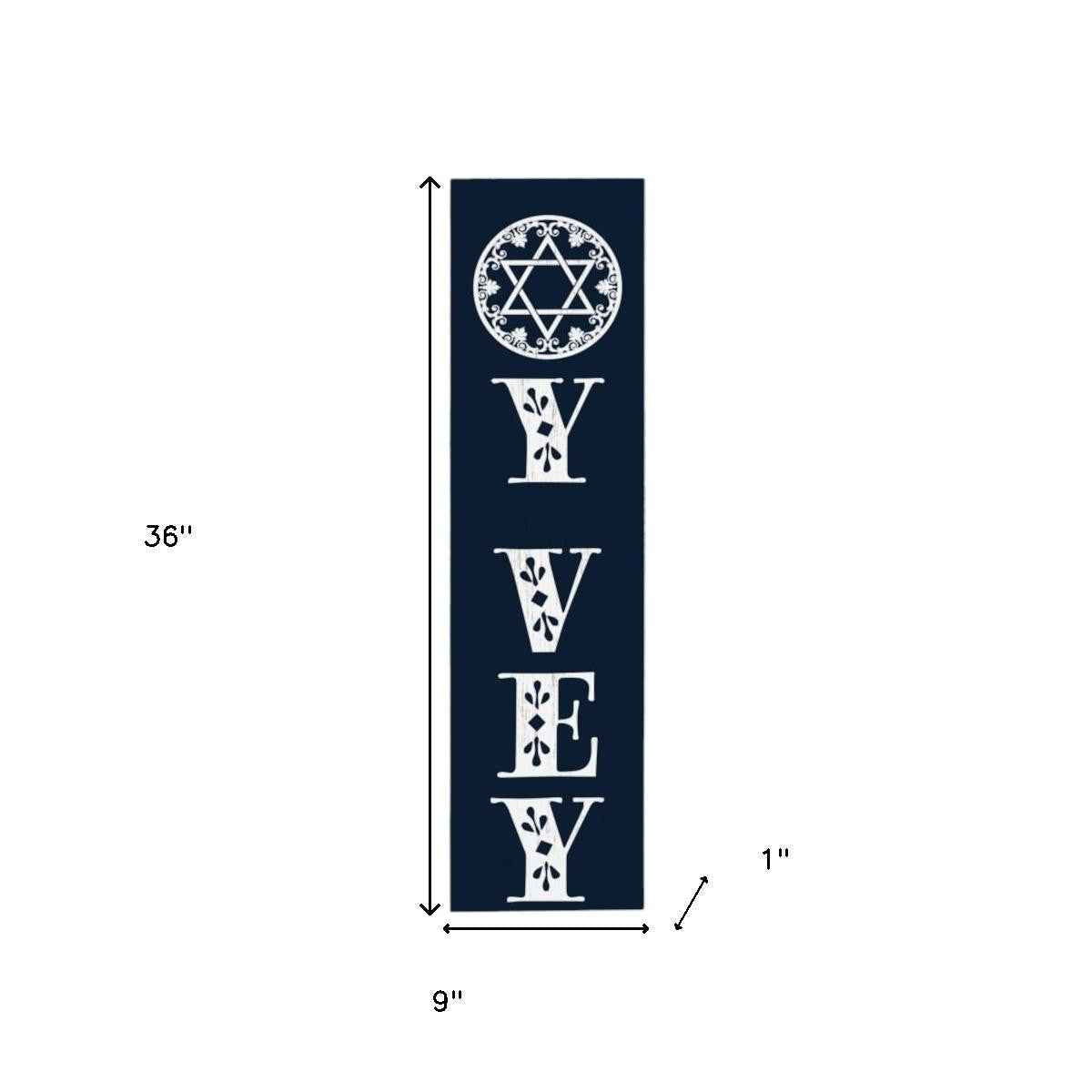 36" Black And White Solid Wood Porch Sign