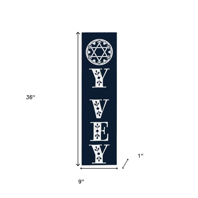 36" Black And White Solid Wood Porch Sign