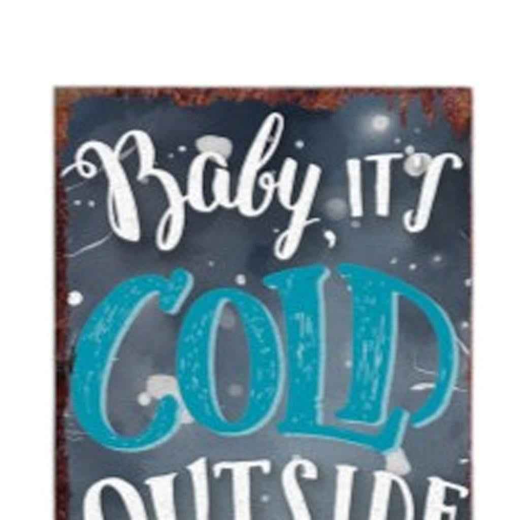 36" Blue White Red And Green Christmas Tree Solid Wood Porch Sign