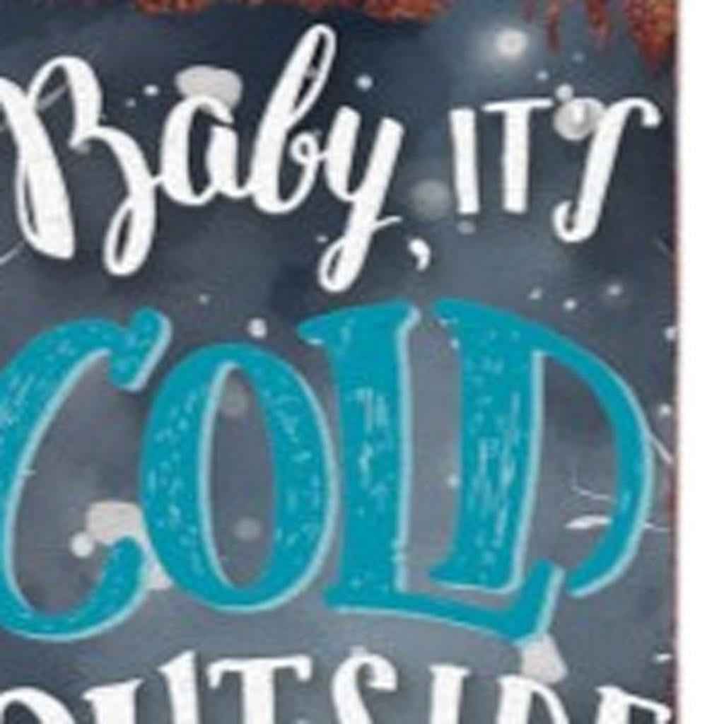 36" Blue White Red And Green Christmas Tree Solid Wood Porch Sign