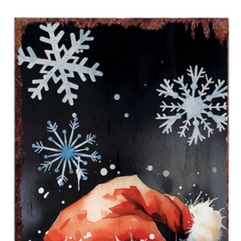 36" Blue White Red And Green Christmas Poinsettia Solid Wood Porch Sign