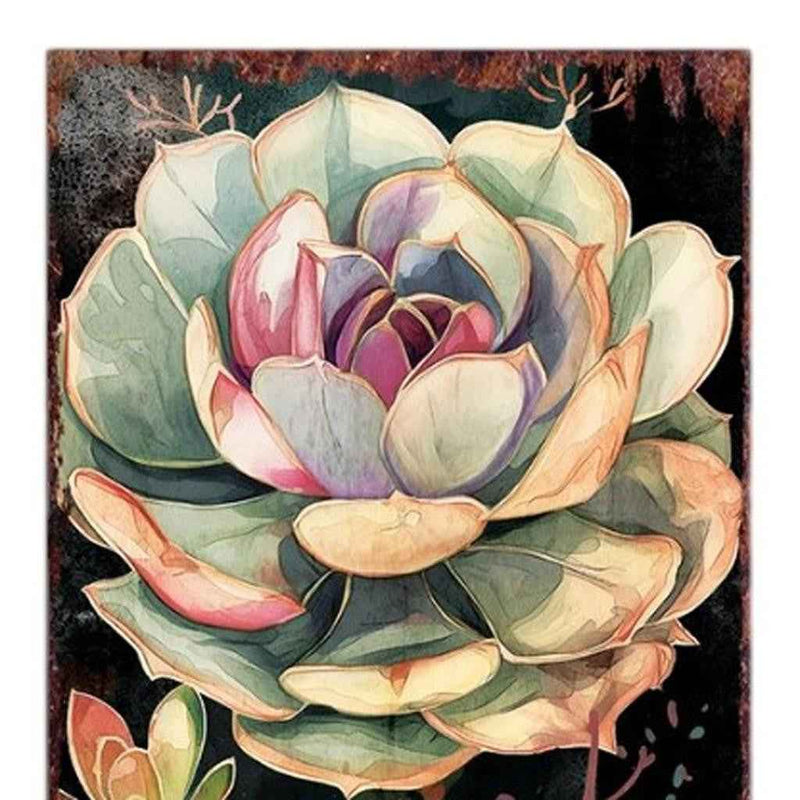 36" Black And Green Solid Wood Succulents Porch Sign