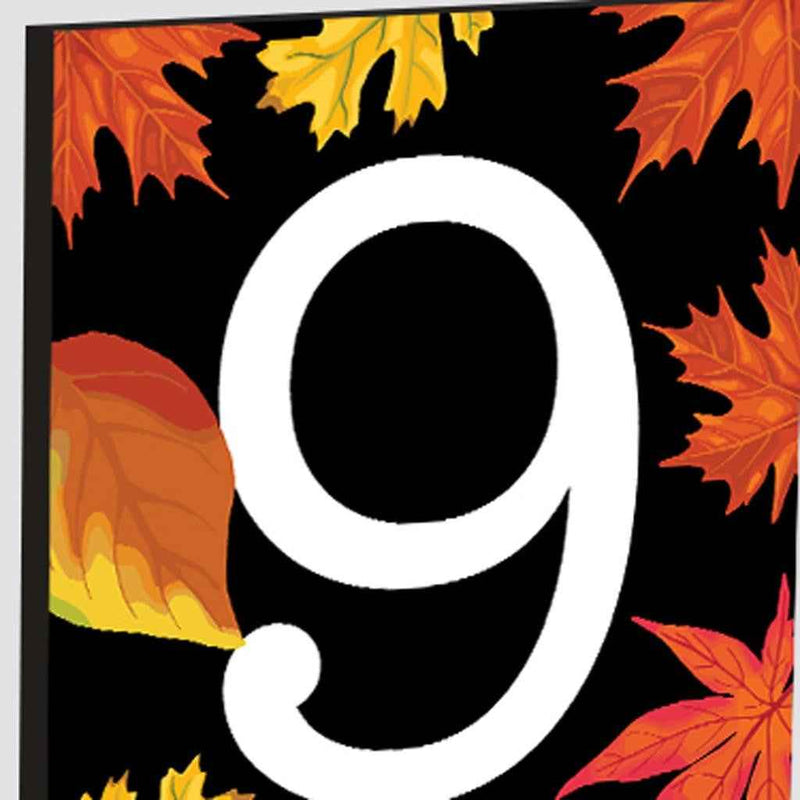 36" Black And Orange Solid Wood Porch Sign